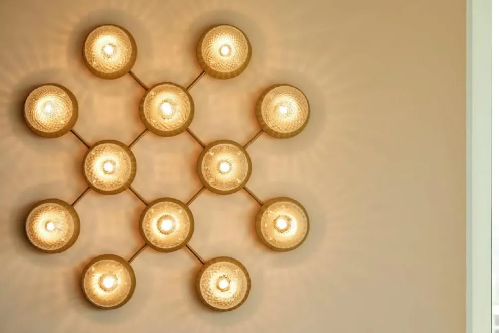 Liila 12 Vägg-/Taklampa, Nordic Gold / Opal