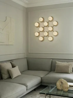 Liila 12 Vägg-/Taklampa, Nordic Gold / Opal