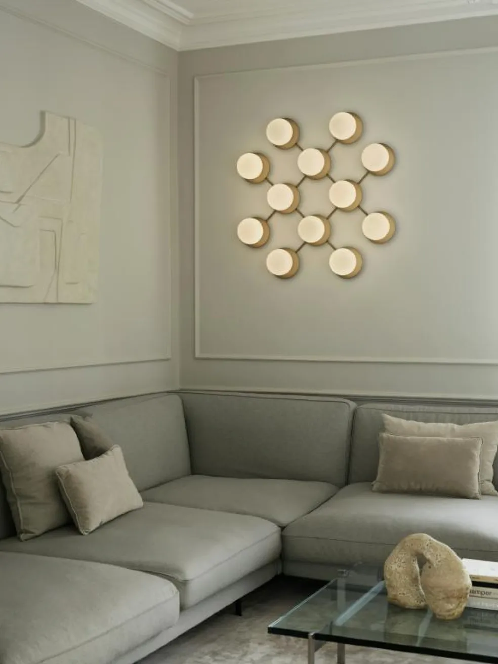 Liila 12 Vägg-/Taklampa, Nordic Gold / Opal