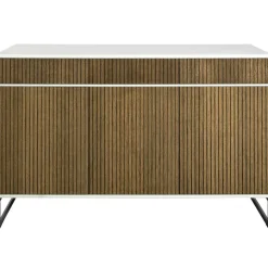 Line Burned Walnut Skänk 3 Dörrar, Vit