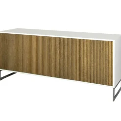 Englesson Skänkar & Sideboards-Line Burned Walnut Skänk 4 Dörrar, Vit/Krom