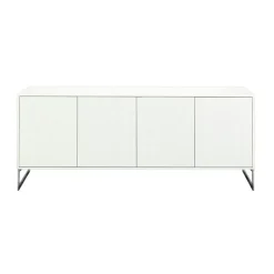 Englesson Skänkar & Sideboards-Line Burned Walnut Skänk 4 Dörrar, Vit/Krom