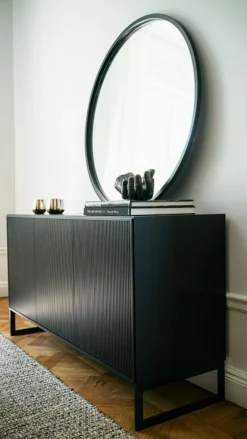 Englesson Skänkar & Sideboards-Line Burned Walnut Skänk 4 Dörrar, Vit/Krom