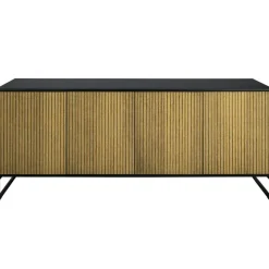 Englesson Skänkar & Sideboards-Line Burned Walnut Skänk 4 Dörrar, Vit/Krom