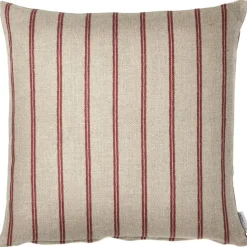 Linåker Kuddfodral 43x43 cm, Röd / Natur