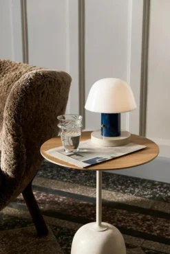 &Tradition Fotpallar|Fåtöljer-Little Petra VB1 Loungestol Set, Fårskinn Moonlight / Valnöt