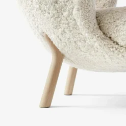 &Tradition Fotpallar|Fåtöljer-Little Petra VB1 Loungestol Set, Fårskinn Sahara / Oljad Ek