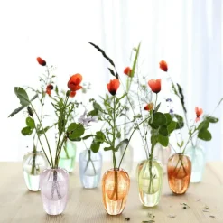 Liv Vase Mouth-blown Glass Vas Munblåst Glas, Aqua