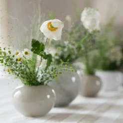 Ljusstake Glas Ø11 cm, Vit