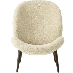 Lodge Loungestol Mörk Ek / Curly 09, Off-White