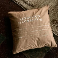 Logo Organic Cotton Canvas Kuddfodral 50x50 cm, Vit/Rosa