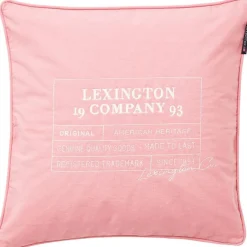 Logo Organic Cotton Canvas Kuddfodral 50x50 cm, Vit/Rosa