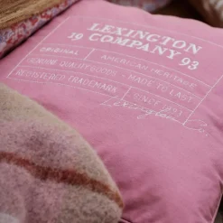 Logo Organic Cotton Canvas Kuddfodral 50x50 cm, Vit/Rosa