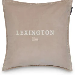 Lexington Prydnadskuddar & Fodral-Logo Organic Cotton Velvet Kuddfodral 50x50 cm, Vit / Beige