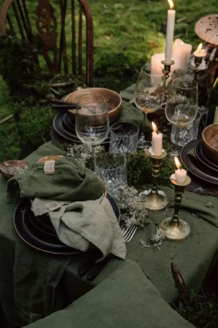 Lovely Linen Dukar & Löpare-Lovely Bordsduk 145x300 cm, Jeep Green