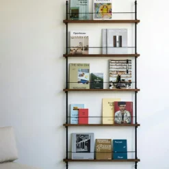 MOEBE Vägghyllor-Magazine Hylla 85x188 cm, Rökt Ek/Vit