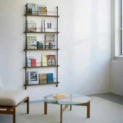 MOEBE Vägghyllor-Magazine Hylla 85x188 cm, Rökt Ek/Vit