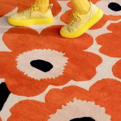 Marimekko Unikko Matta 140x200 cm, Orange Röd
