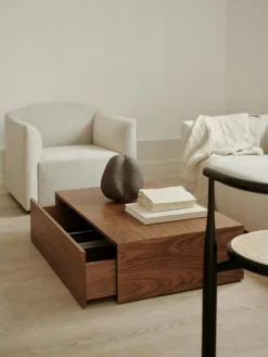 New Works Soffbord-Mass Soffbord Hög Med Låda, Svart Ek