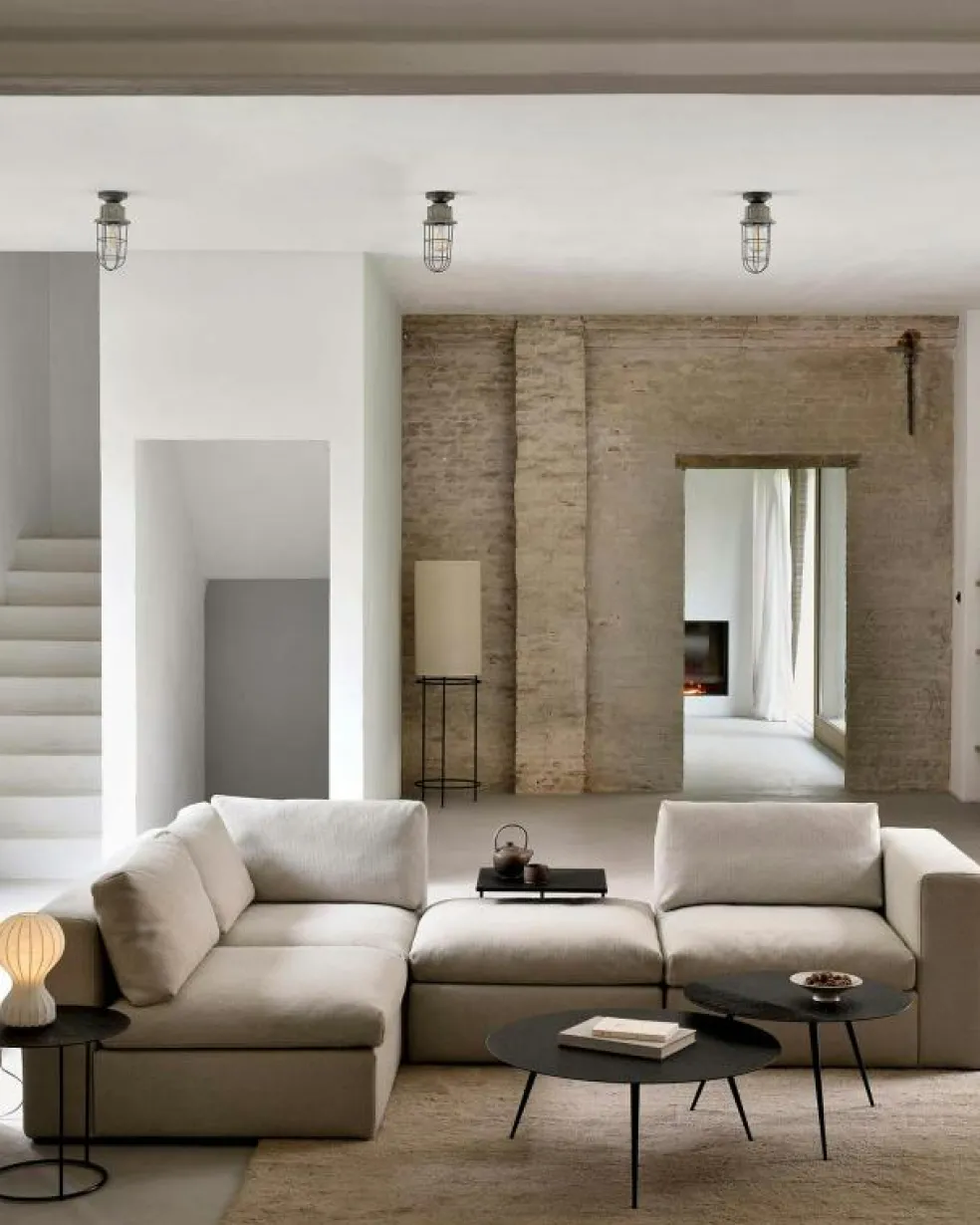 Mellow Soffa Hörndel Avtagbar Klädsel, Ivory