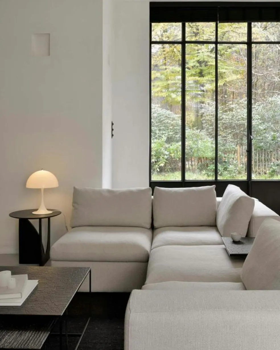 Mellow Soffa Hörndel Avtagbar Klädsel, Ivory