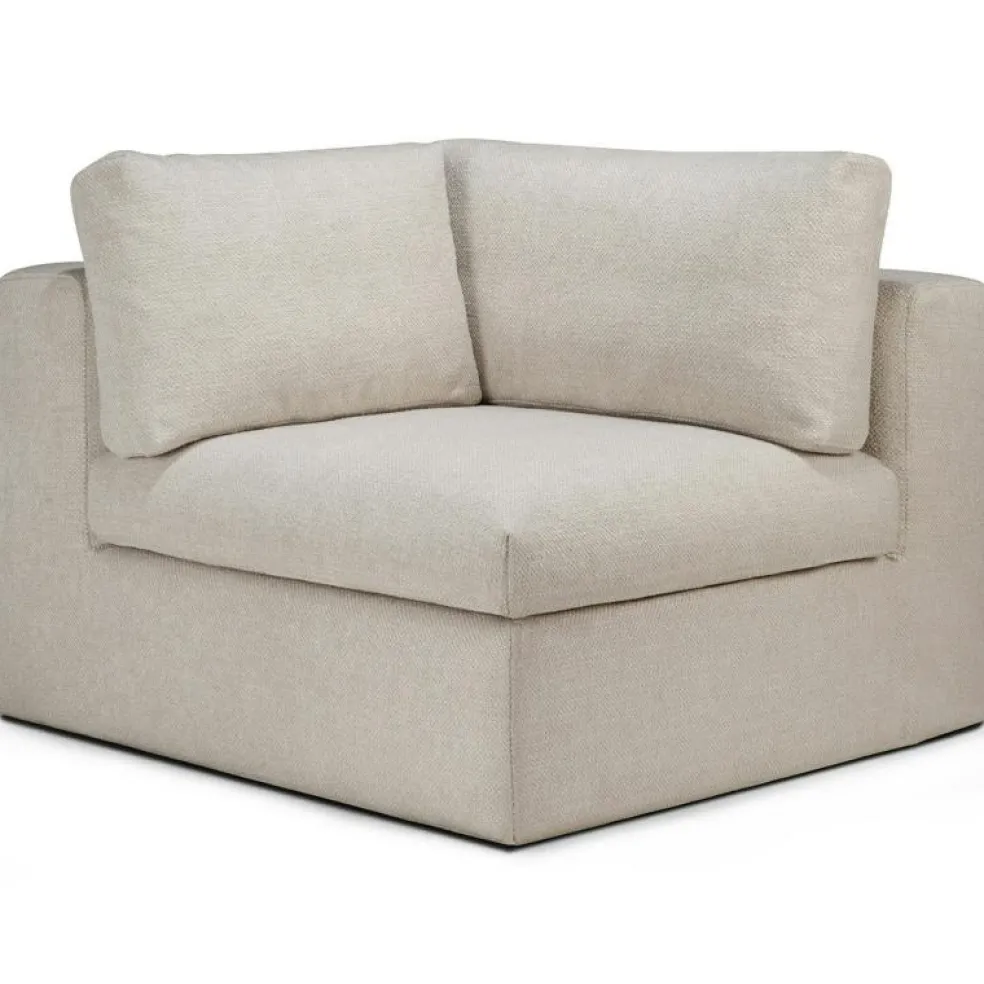 Mellow Soffa Hörndel Avtagbar Klädsel, Ivory