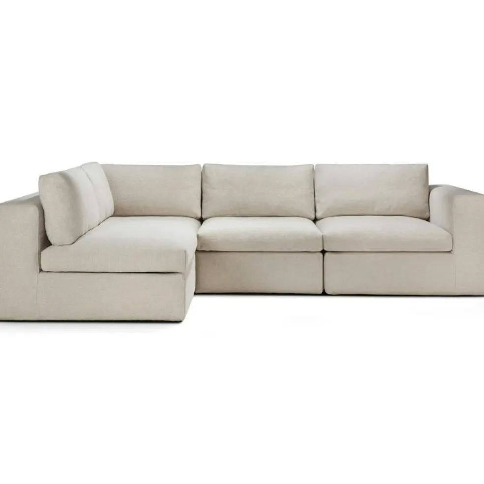 Mellow Soffa Hörndel Avtagbar Klädsel, Ivory