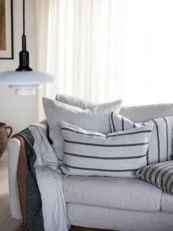 Tell Me More Prydnadskuddar & Fodral-Melvin Cushion Cover 40x60 cm, Grey / Tan