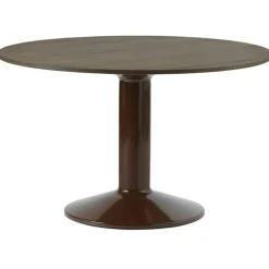 Midst Matbord Ø160 cm, Mörkoljad Ek / Svart