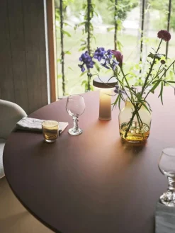 Midst Matbord Ø160 cm, Mörkoljad Ek / Svart