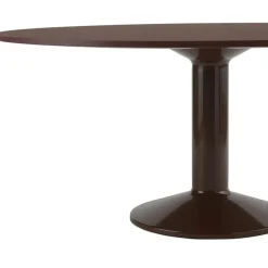 Midst Matbord Ø160 cm, Mörkoljad Ek / Svart