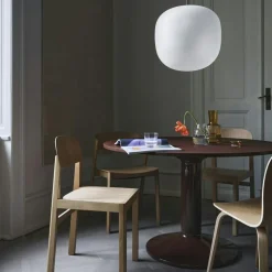 Midst Matbord Ø160 cm, Mörkoljad Ek / Svart