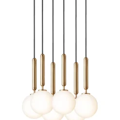 Miira 6 Ljuskrona 350 mm, Mässing / Opal