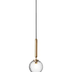 Nuura Fönsterlampor|Pendellampor-Miira 1 Pendel 140 mm, Mässing / Klar