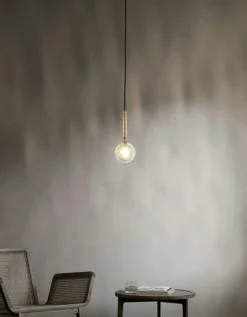 Nuura Fönsterlampor|Pendellampor-Miira 1 Pendel 140 mm, Mässing / Klar