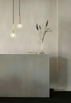 Nuura Fönsterlampor|Pendellampor-Miira 1 Pendel 140 mm, Mässing / Klar