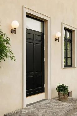 Nuura Fasadlampor|Fasadlampor-Miira Vägglampa Utomhus, Svart / Opal