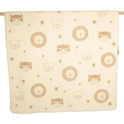 Barn David Fussenegger Barnfiltar-Mila Barnfilt 150x200 cm Lion Raccoon Bear, Off-white