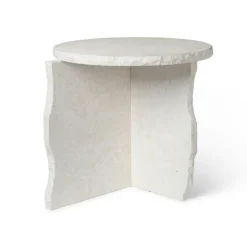 Ferm Living Sidobord & Avlastningsbord-Mineral Sculptural Sidobord Bianco Curia Marmor,