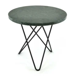 OX Denmarq Sidobord & Avlastningsbord|Soffbord-Mini O Table Sidobord Ø40 cm, Svart/Grå Marmor