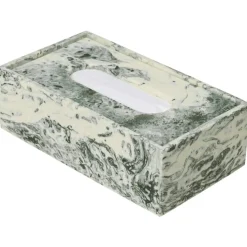 Ferm Living Boxar & Askar-Mist Servettlåda, Off-white / Smaragd