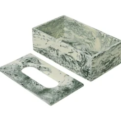 Ferm Living Boxar & Askar-Mist Servettlåda, Off-white / Smaragd