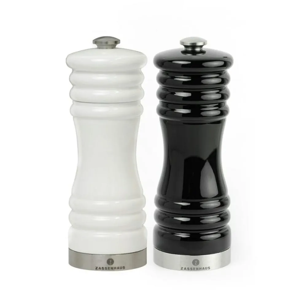 München Salt/Pepparkvarn 2 Pack 15 cm, Svart/Vit/Rostfritt Stål