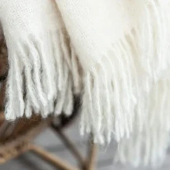 Stackelbergs Plädar & Filtar-Mohair Filt Rullad Frans 130x170 cm, Antique Rose