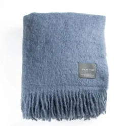 Stackelbergs Plädar & Filtar-Mohair Filt Rullad Frans 130x170 cm, Antique Rose