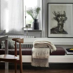 Stackelbergs Plädar & Filtar-Mohair Filt Rullad Frans 130x170 cm, Antique Rose