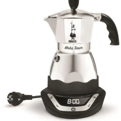 Moka Timer Kaffebryggare 3 Koppar, Silver