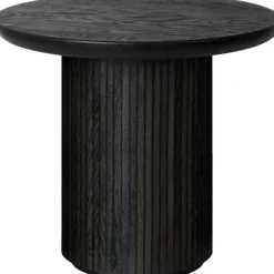 GUBI Sidobord & Avlastningsbord-Moon Loungebord Runt Ø60 x H55 cm, Massiv Såpad Ek