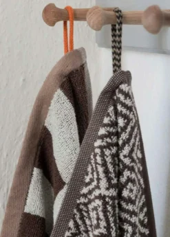 Mette Ditmer Handdukar & Badlakan-Morocco Handduk 35x60 cm 2-pack, Svart / Grå