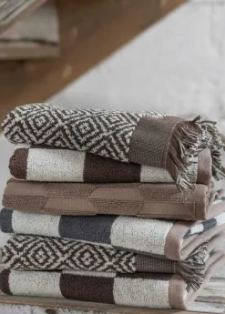 Mette Ditmer Handdukar & Badlakan-Morocco Handduk 35x60 cm 2-pack, Svart / Grå